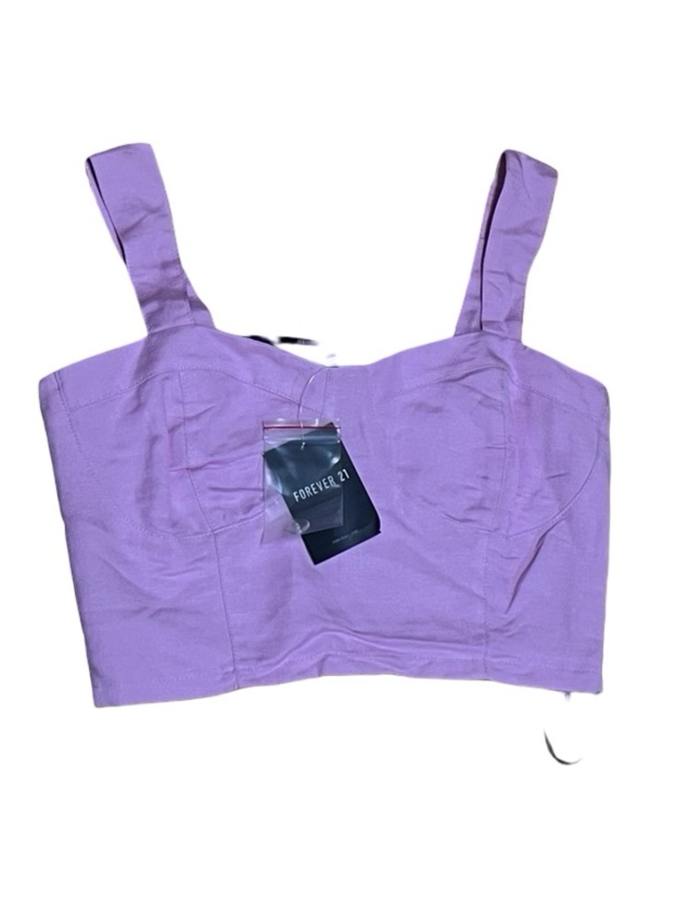 NWT Forever 21 Pink Linen Corset Cropped Bustier Top Whimsy Festival Picnic Sz S